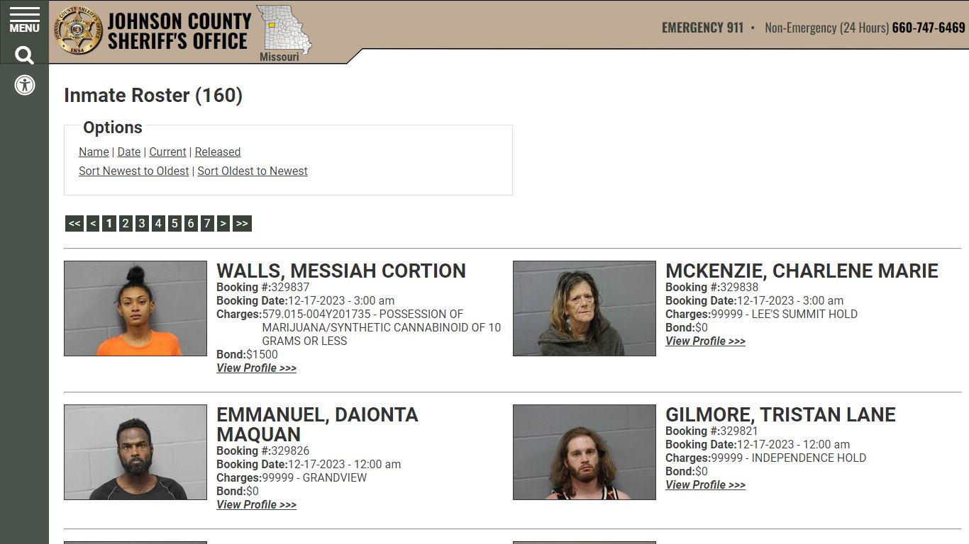 Inmate Roster - Current Inmates Booking Date Descending - Johnson ...